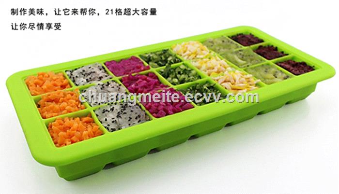 Fashionable new style food grade silicone ice cube tray mould