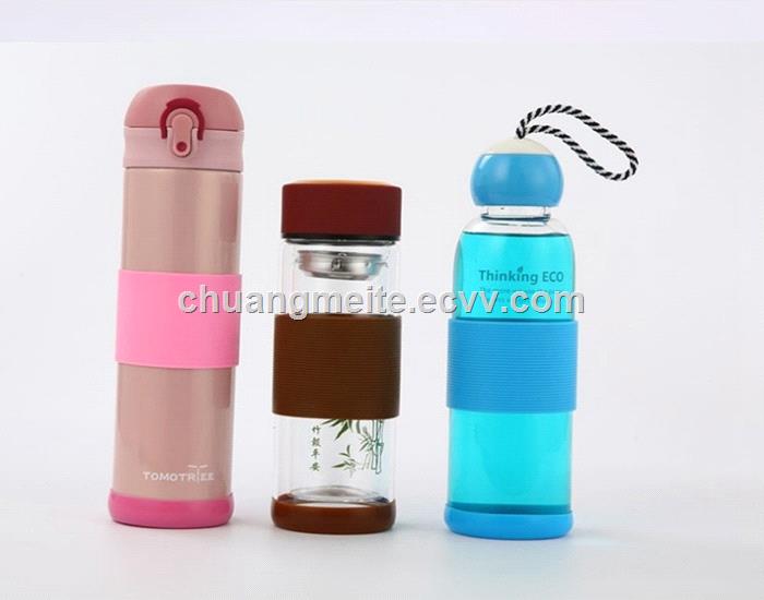 Ecofriendly fashion antislip sleeve silicone insulated bottle cover