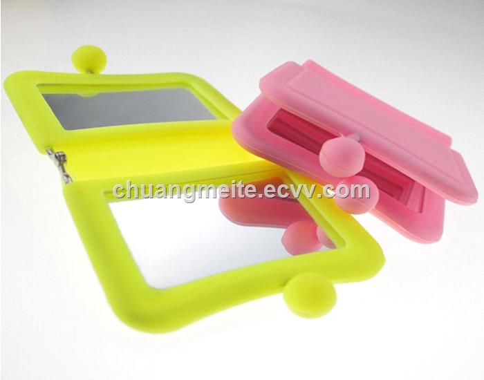 Ecofriendly new style Antishock folding square silicone makeup mirror