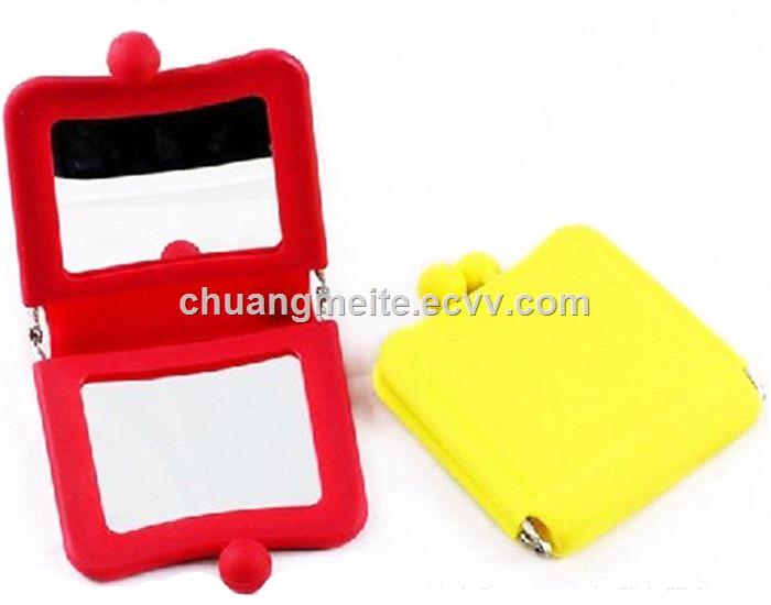 Ecofriendly new style Antishock folding square silicone makeup mirror