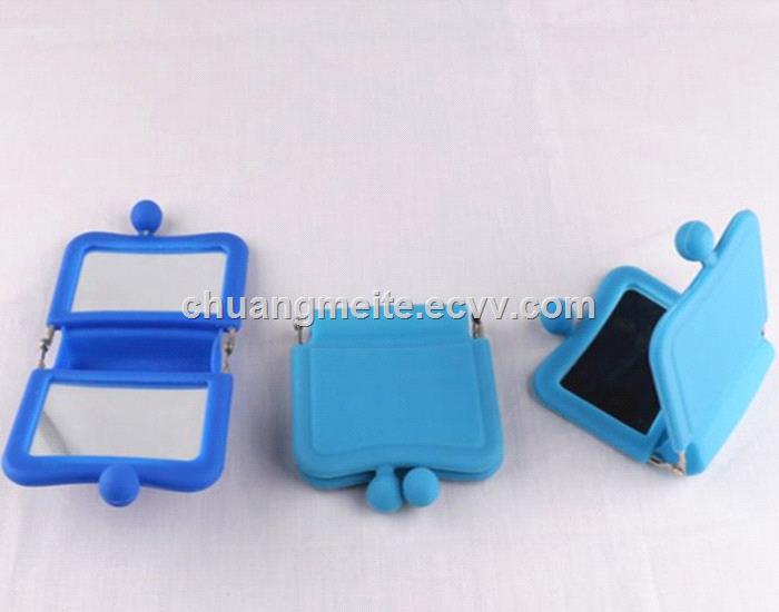 Ecofriendly new style Antishock folding square silicone makeup mirror