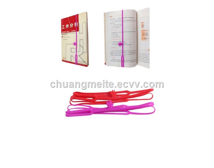 Ecofriendly promotional gifts stationery finger elastic silicone bookmark clips