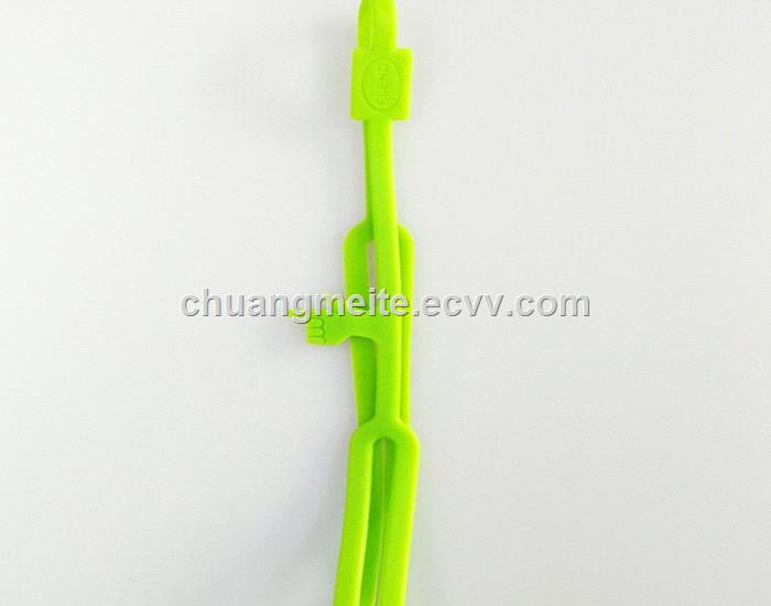 Ecofriendly promotional gifts stationery finger elastic silicone bookmark clips