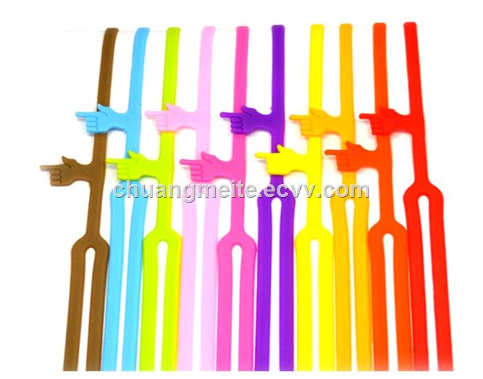 Ecofriendly promotional gifts stationery finger elastic silicone bookmark clips