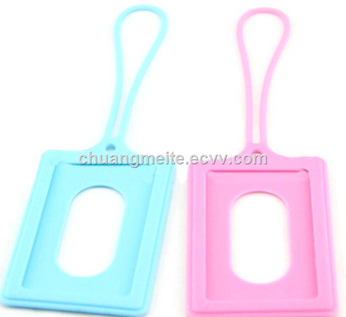 Food grade new style silicone card cover business card holder luggage tags promotional gifts