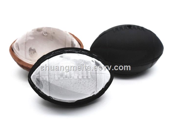 Food grade promotional gifts rugby football shaped silicone ice ball ice tray mould