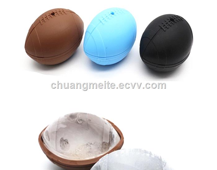 Food grade promotional gifts rugby football shaped silicone ice ball ice tray mould