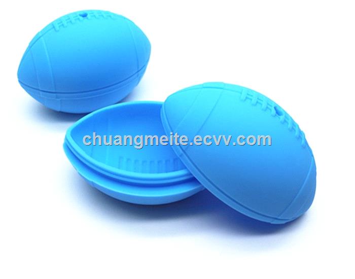 Food grade promotional gifts rugby football shaped silicone ice ball ice tray mould
