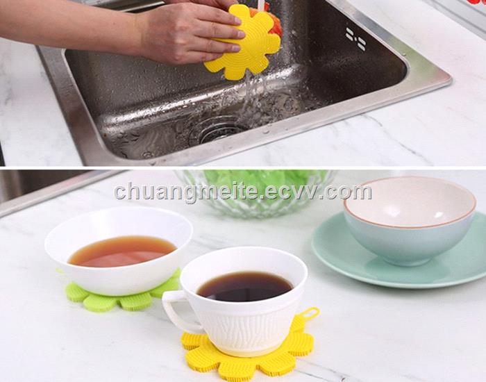 Ecofriendly dishwashing brush kitchen cleaning tool silicone brush