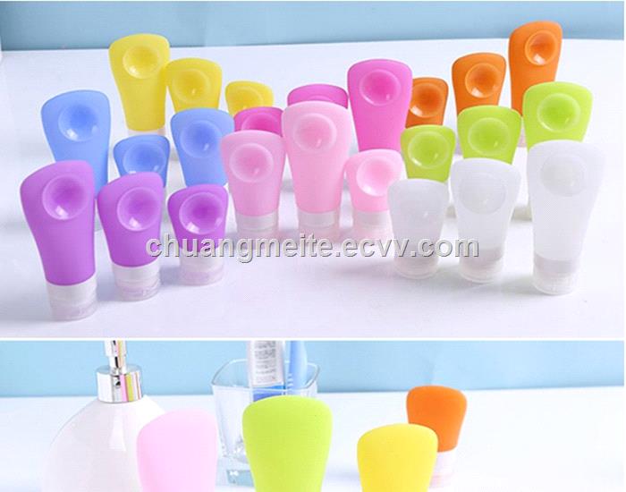 Ecofriendly novelty suction cup subbottle outdoor travel silicone bottles