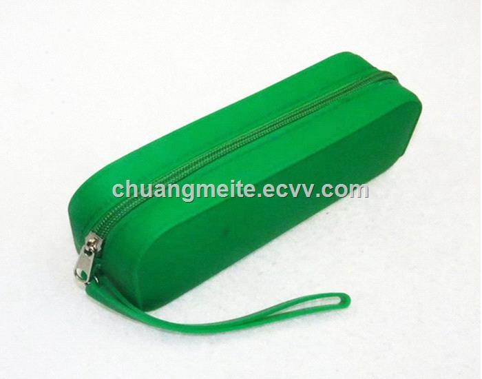 Korean students stationery waterproof zipper candy silicone pen case bags pencil holder