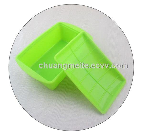 Rectangular high temperature resistant sealed microwave travel portable tableware silicone lunch box