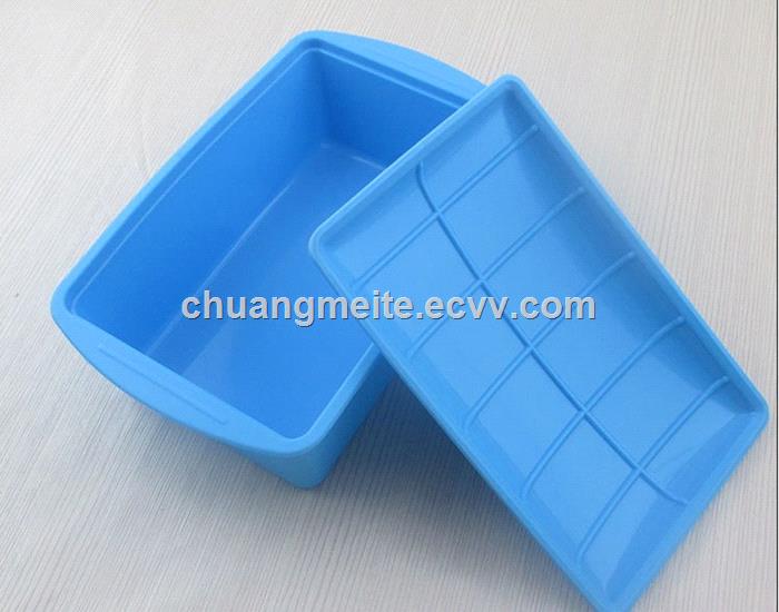 Rectangular high temperature resistant sealed microwave travel portable tableware silicone lunch box
