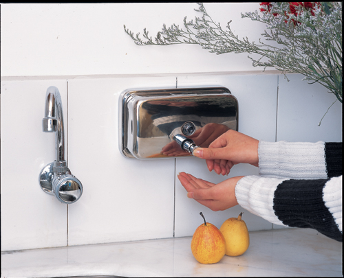 Surface Mounted Manual Hand Soap Dispenser Stainless Steel Wall Soap Dispenser
