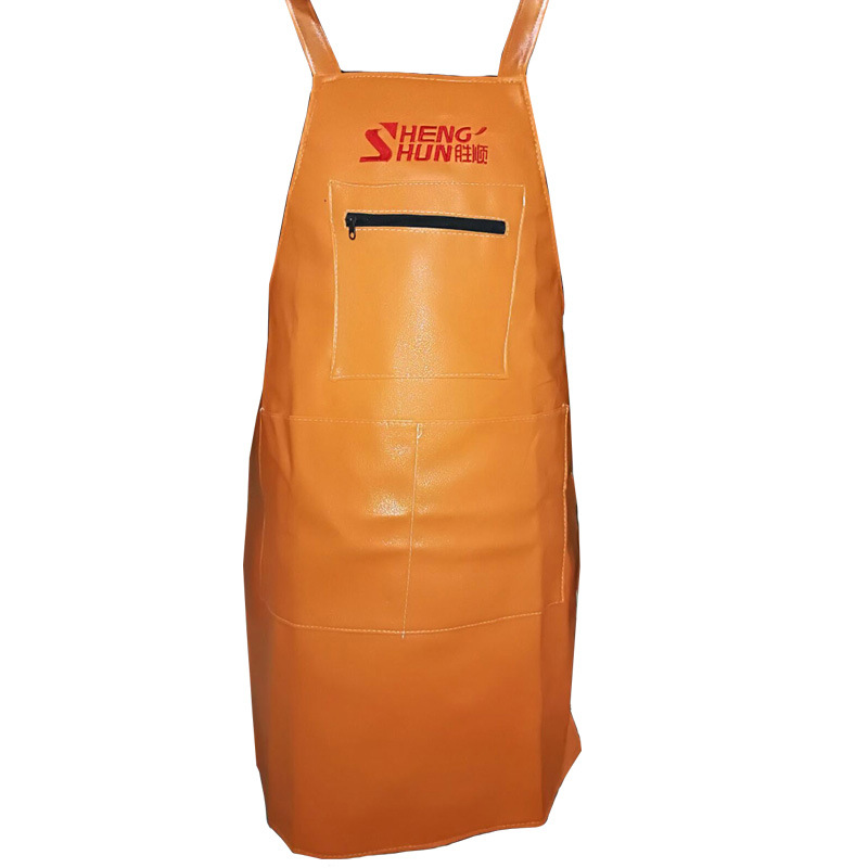 Leather Vest Type PU Apron Waterproof and Oilproof Kitchen Cooking Gown Adult