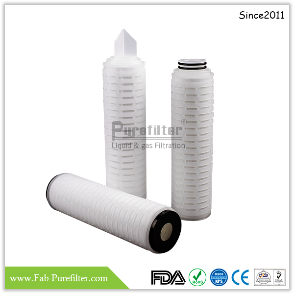 PES Membrane Pleated Filter Cartridge use for Beverage Industry Filtration Of Pure Water Mineral Water Fruit Juice B