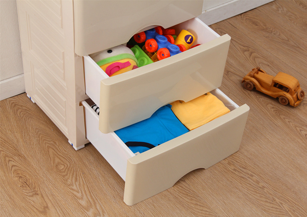 Plastic organizer drawer 5 layers storage box for kitchen large space chest of drawers for clothes and childrens toys