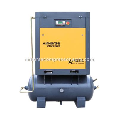 Belt driven screw air compressor with air receiver