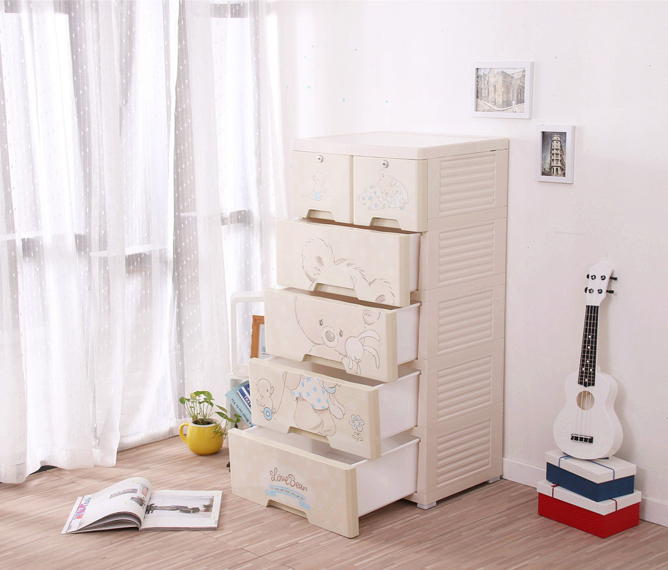 Simple style drawer storage cabinets DIY Assembly wardrobe storage box save space large plastic cloest