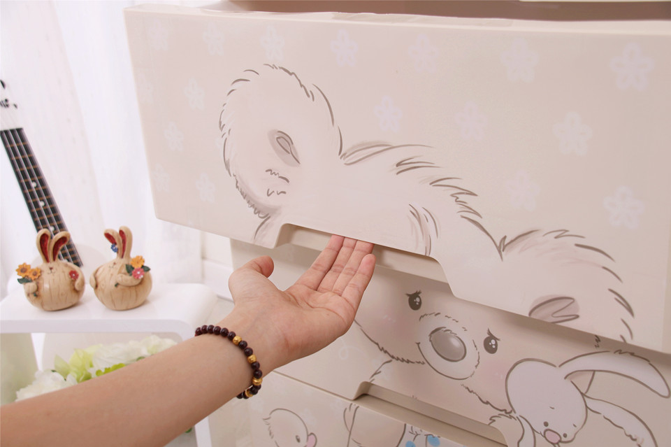 Simple style drawer storage cabinets DIY Assembly wardrobe storage box save space large plastic cloest