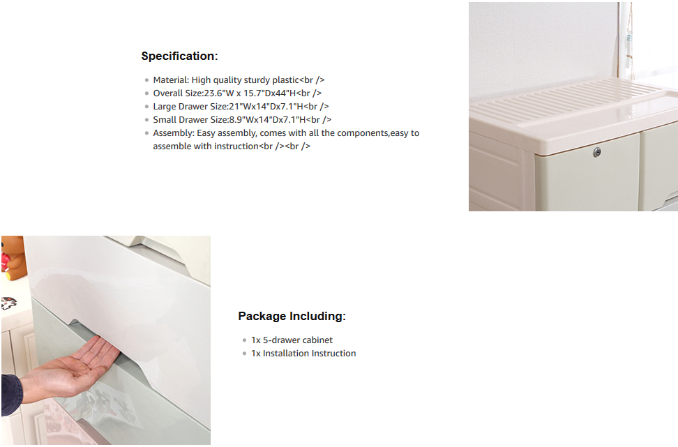 Colourful Drawers Organizer with Lock Large Size Storage Bin Plastic Clothes Storage Box Toy Cabinet