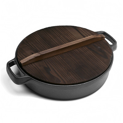 Manufacturer Wholeslae Large Quantity High Quality FDA Certificate Cast Iron Round Two Handles Pancake Griddle