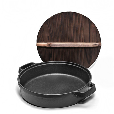 Manufacturer Wholeslae Large Quantity High Quality FDA Certificate Cast Iron Round Two Handles Pancake Griddle