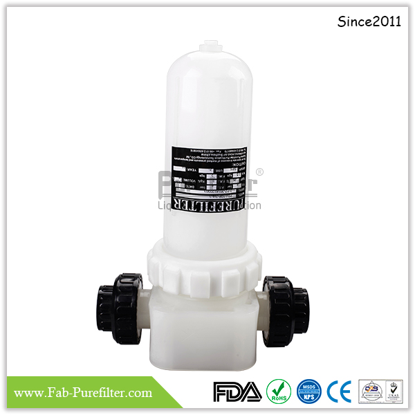 T Style Filter Housing use for Pure water filtration electronic grade chemicals cleaning fluids etching solutions etc