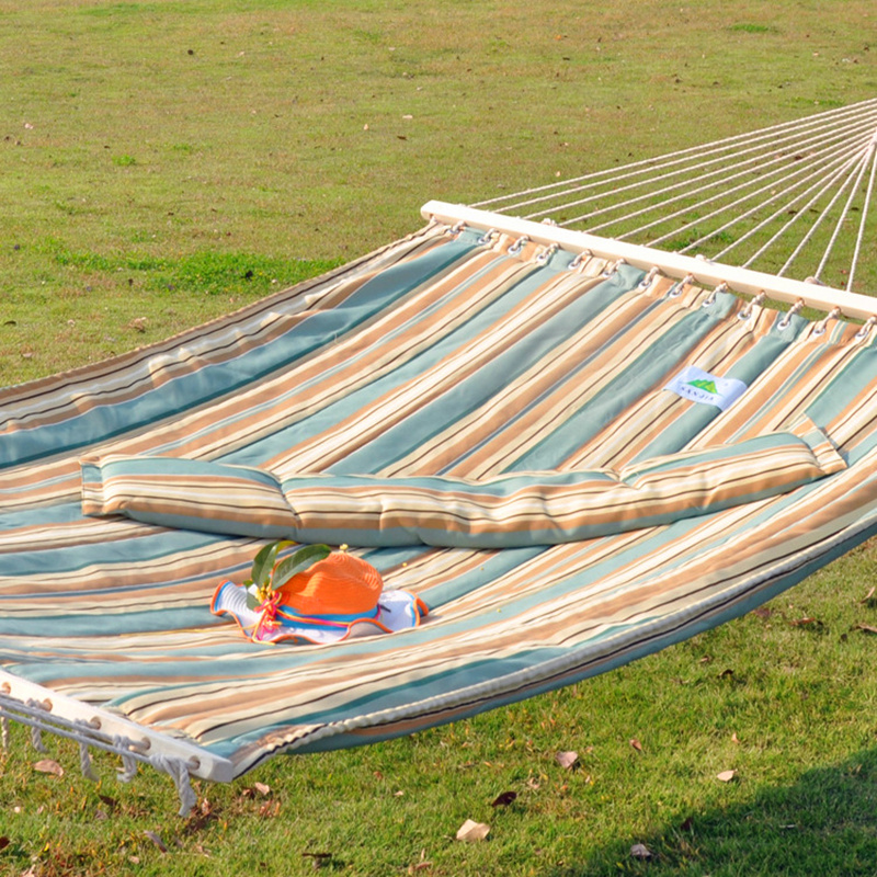 Double Pure Cotton Hammock with Sticks with 6kg 150Kg of Load Capacity