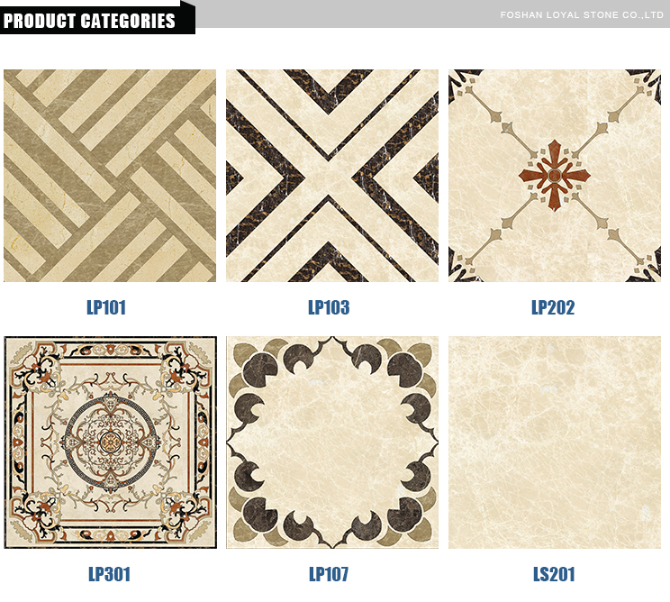 Decoration flower waterjet tiles design marble floor pattern for project