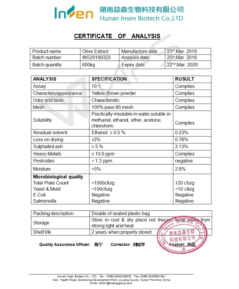 Factory Supply Olive Leaf Extract In Bulk
