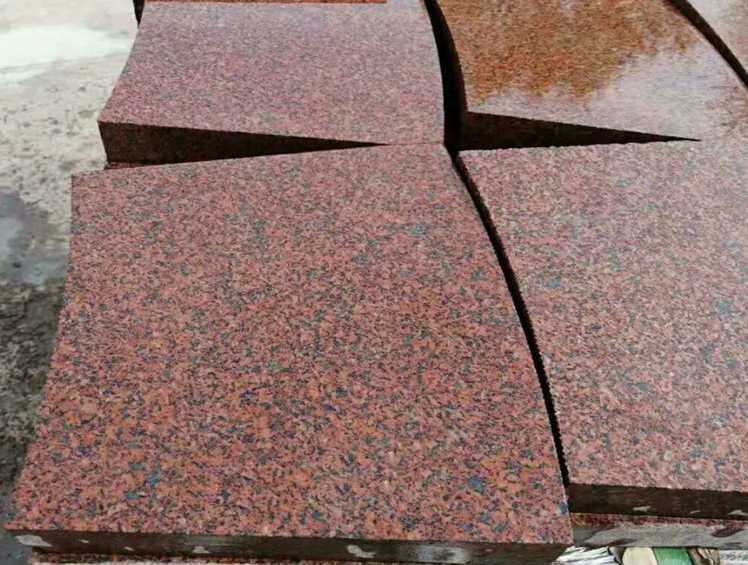 Polished surface finishing Natural Red Granite Stone Slab Tile