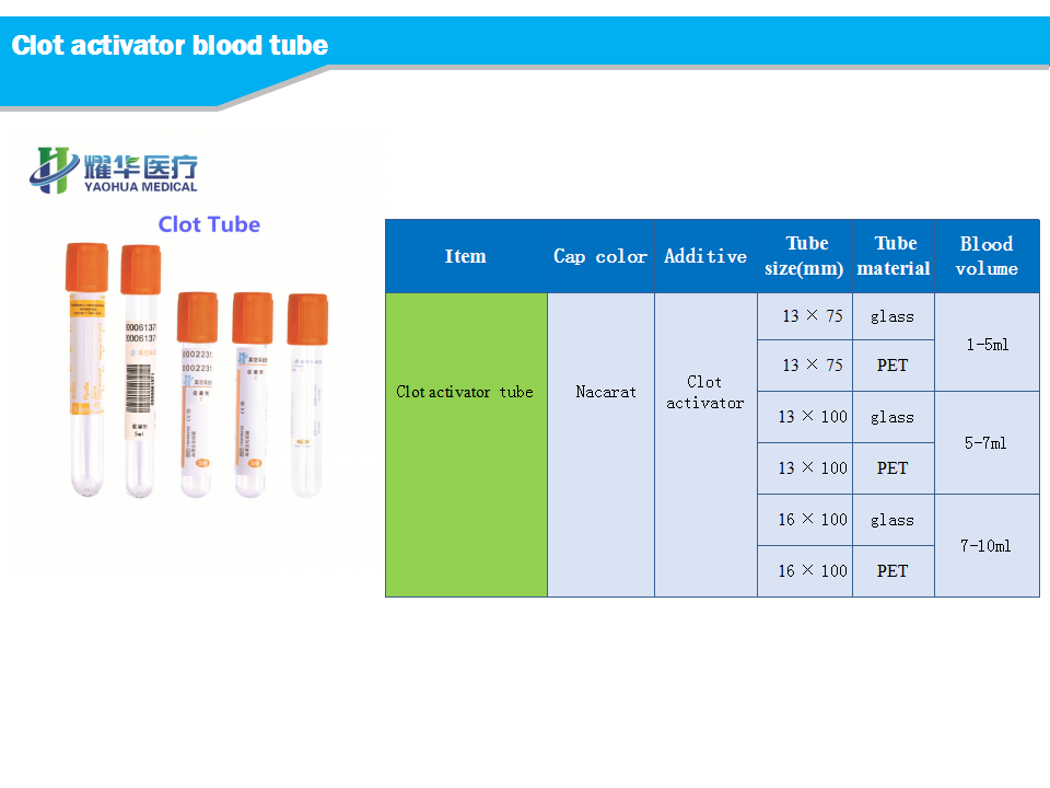 red top clot activator blood collection tube with CE certificate