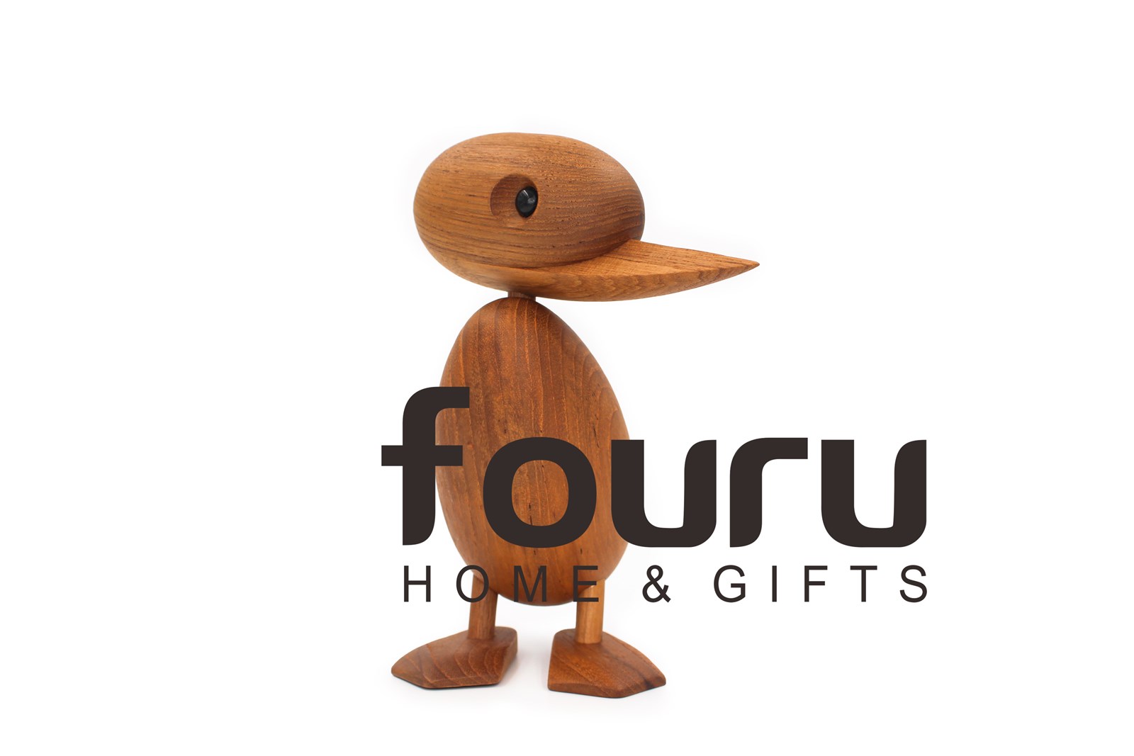 Nordic Wood Home Furnishing Ornaments Teak Wood Crafts Classic Creative Kids Toy SM Duck for Home