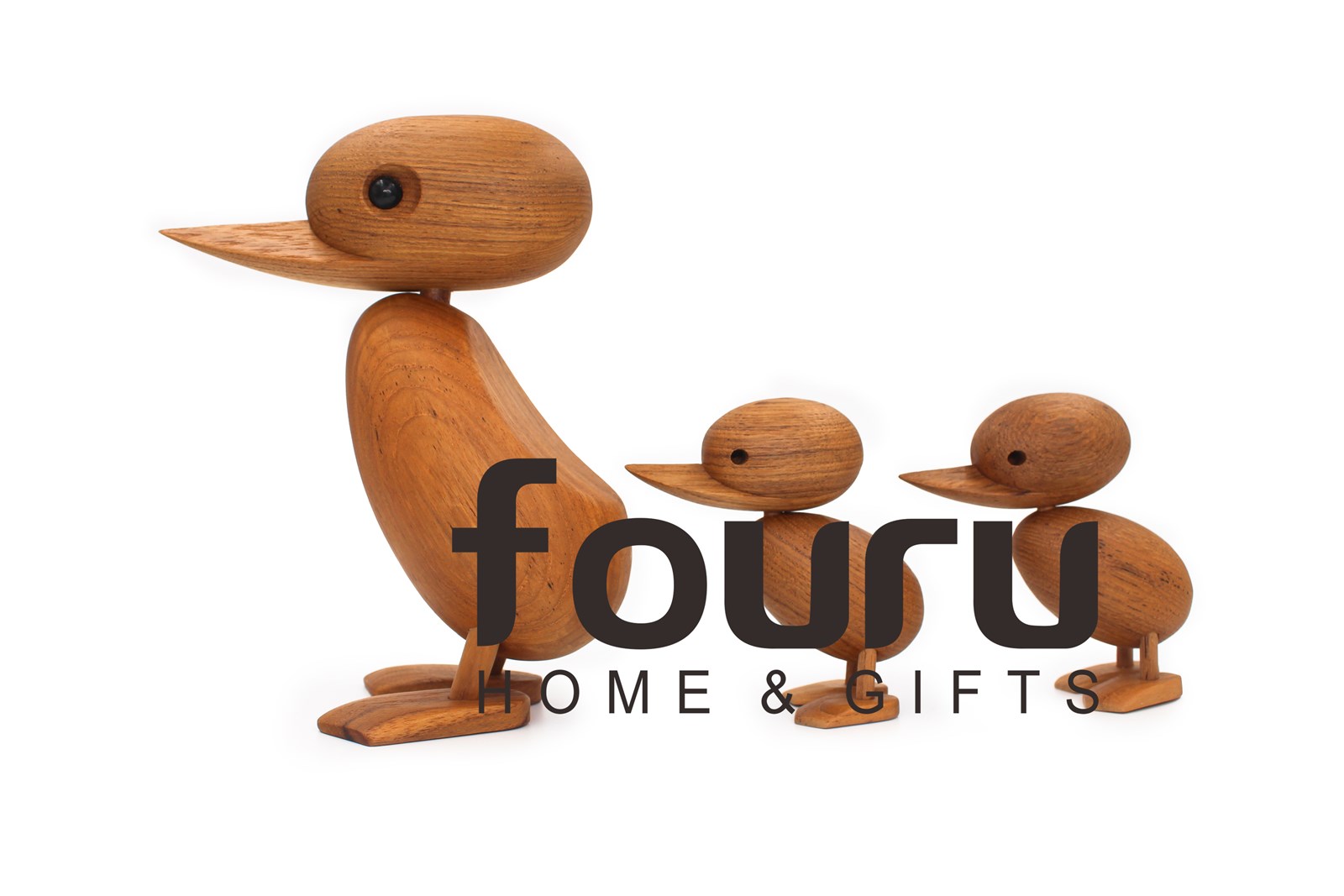 Nordic Wood Home Furnishing Ornaments Teak Wood Crafts Classic Creative Kids Toy SM Duck for Home