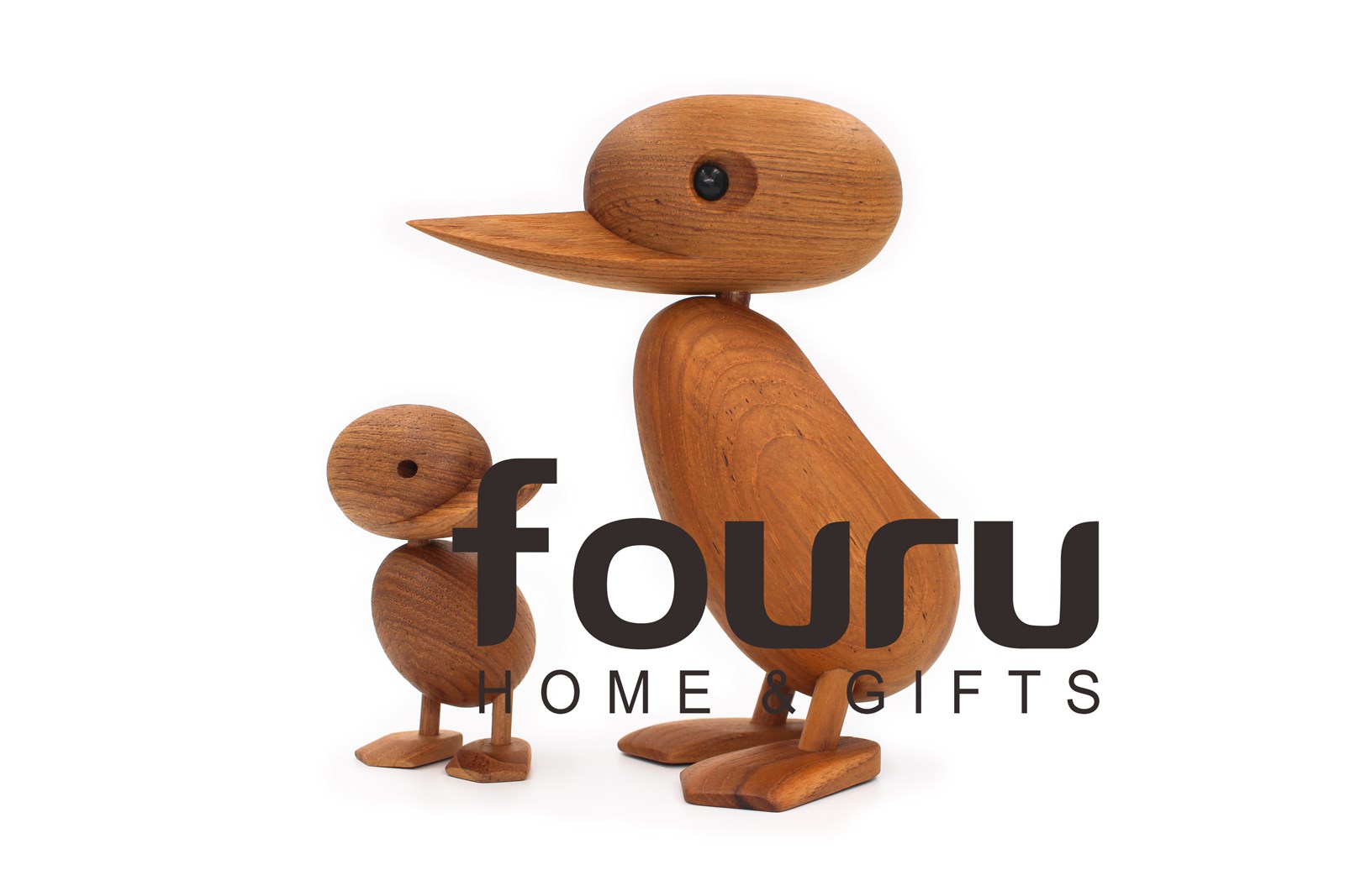 Nordic Wood Home Furnishing Ornaments Teak Wood Crafts Classic Creative Kids Toy SM Duck for Home