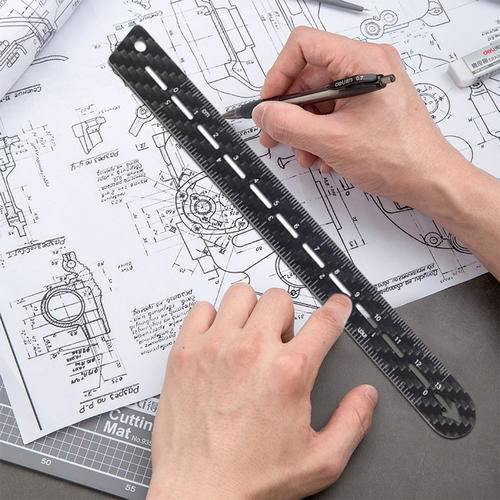 High accurate Fashion design 100 Carbon Fiber 13cm Scale Ruler Straight Ruler