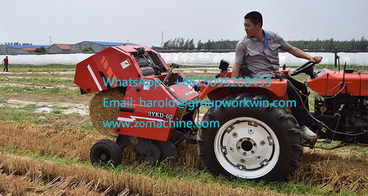 Hay and straw dry grass baler machine