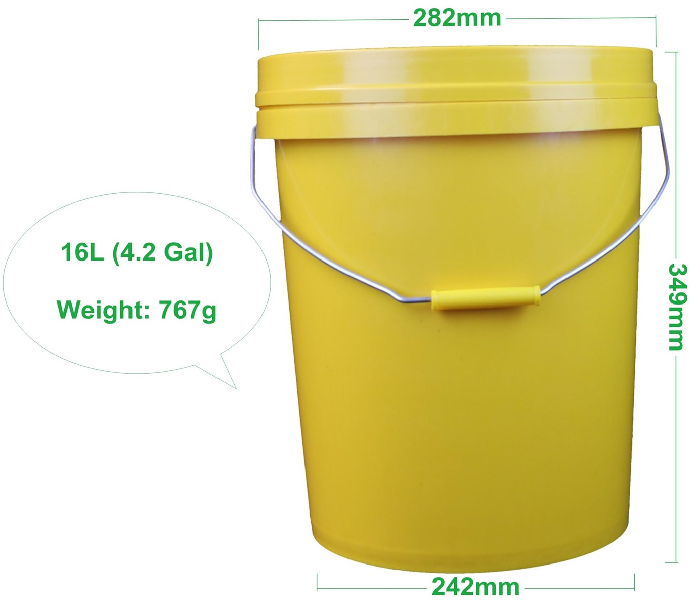 Round White 16 Litre Plastic Car Wash Bucket