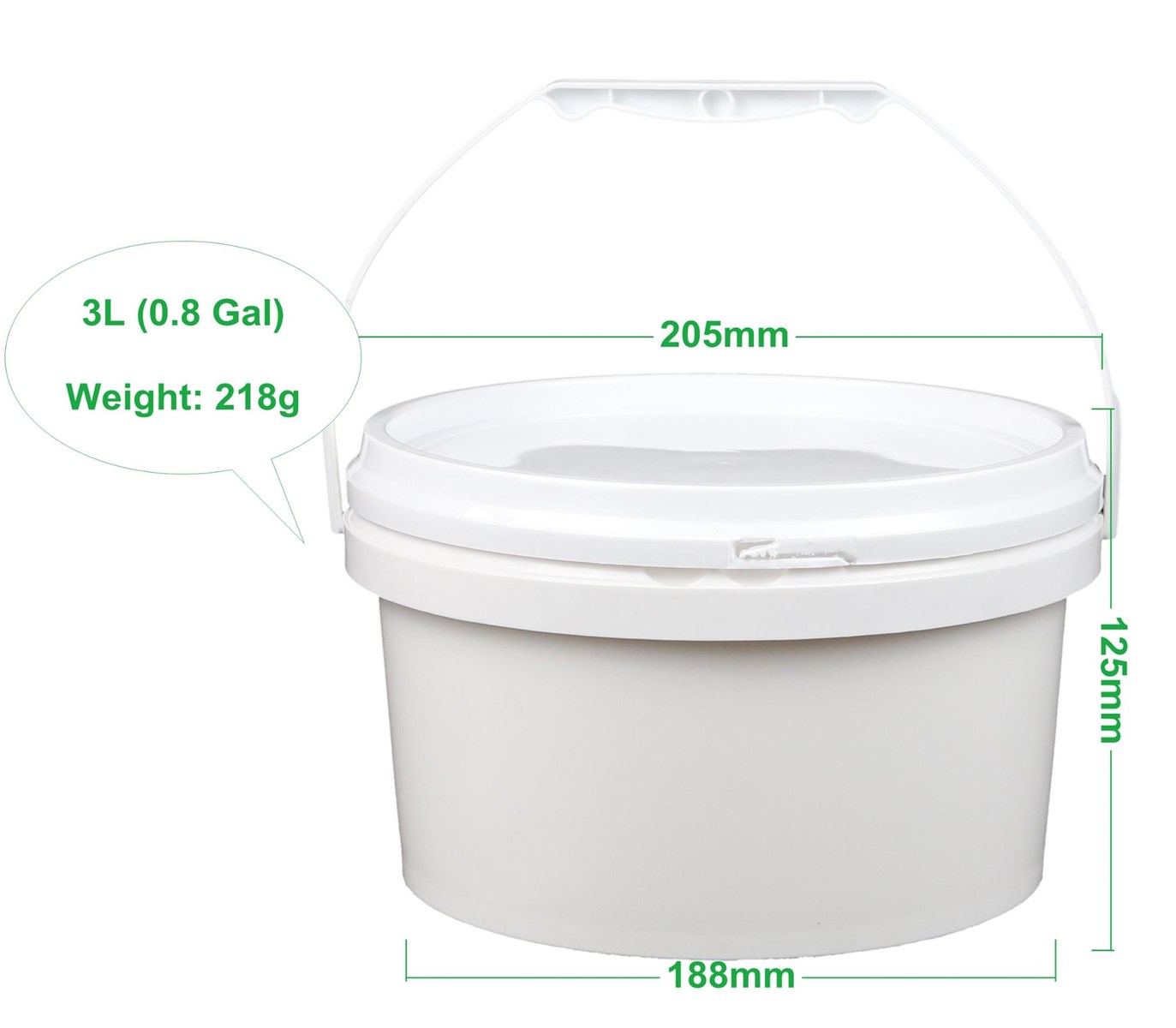 Food Grade 3 Liter Clear Water Mini Plastic Bucket with Handle