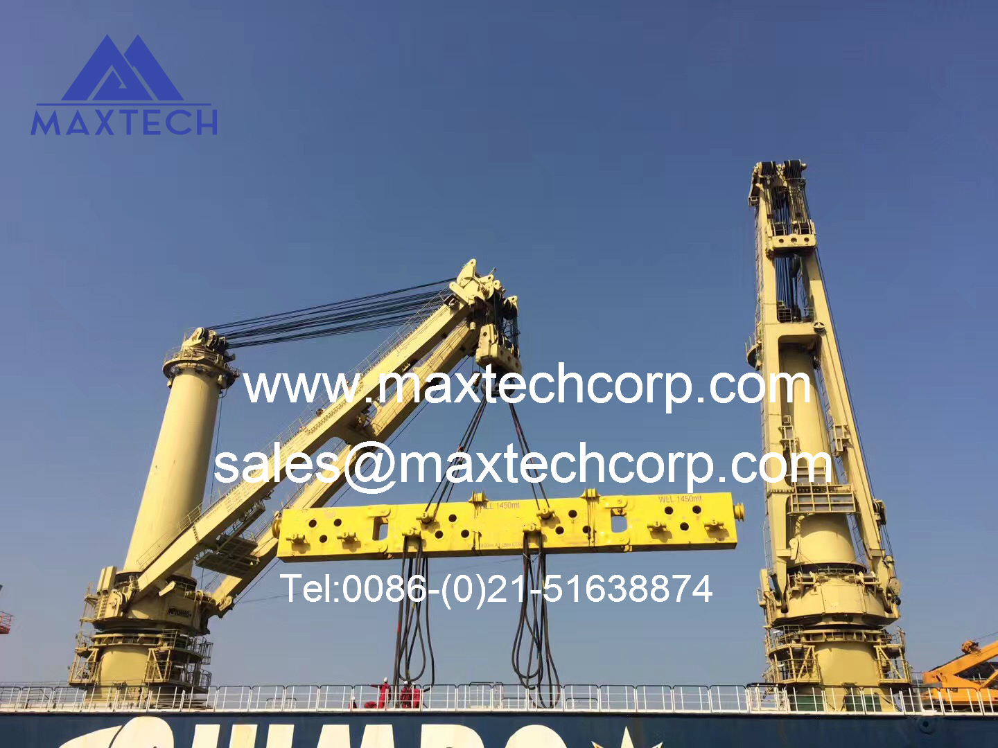 50t Marine Hydraulic Deck Crane Ship for Sale