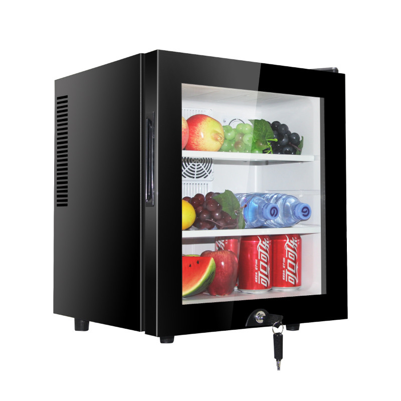 30L Glass Door with Lock Mini Bar Refrigerator