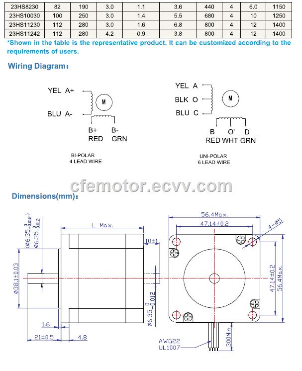 THANK Brand Nema 23 Flange 57 series 23HS4110 Hybrid Stepper motor