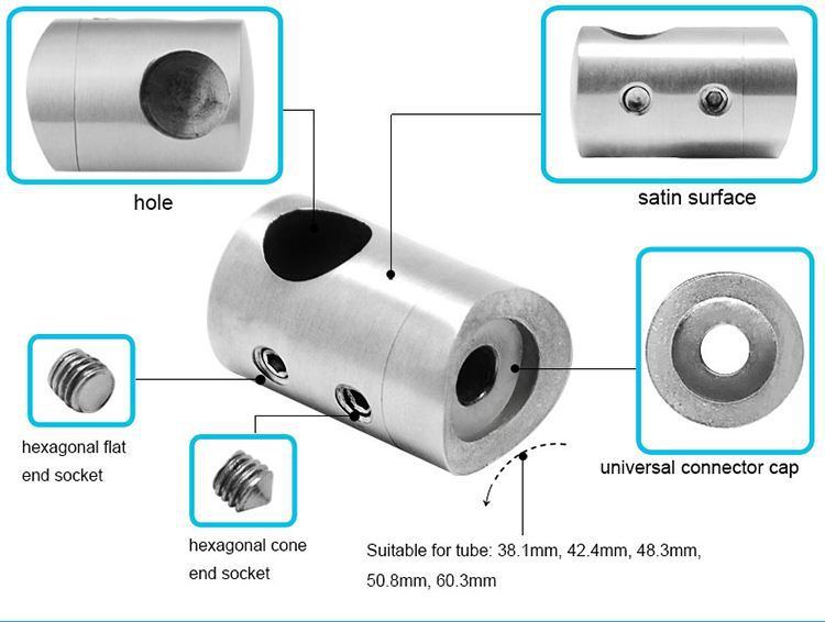 Bar Holder Indoor Staircase Handrail Fittings