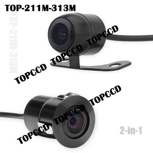 Car Backup Camera 2in1 185mm Flush Mount 2 Brackets Mount from Topccd TOP211M313M