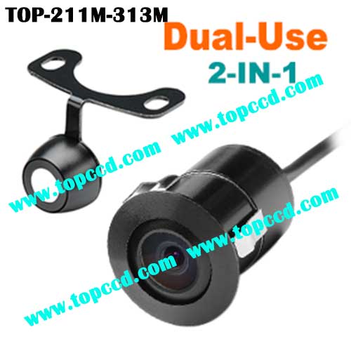 Car Backup Camera 2in1 185mm Flush Mount 2 Brackets Mount from Topccd TOP211M313M