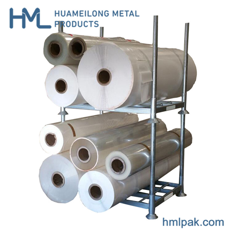 High quality adjustable vertical china stackable warehouse stacking steel folding metal fabric roll storage pallet racks