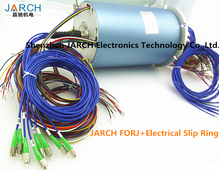 Subsea connector 4 Channels FORJ Fiber Optic Rotary Joint 6 circuits Electro slip ring for ROV AUV