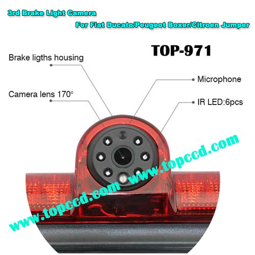 Fiat Ducato Third Brake Light Reversing Backup Camera from Topccd TOP971