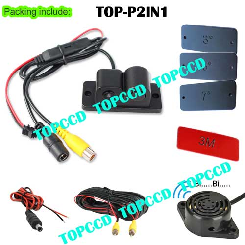 2 IN1 Car Rearview Backup Camera Parking Sensor kit from Topccd TOPP2IN1